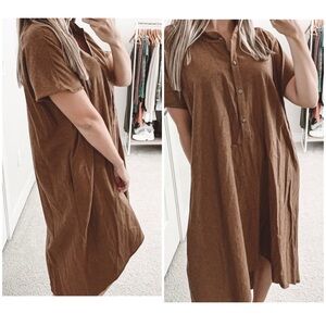 McCullough Linen High Low Tunic Dress Black